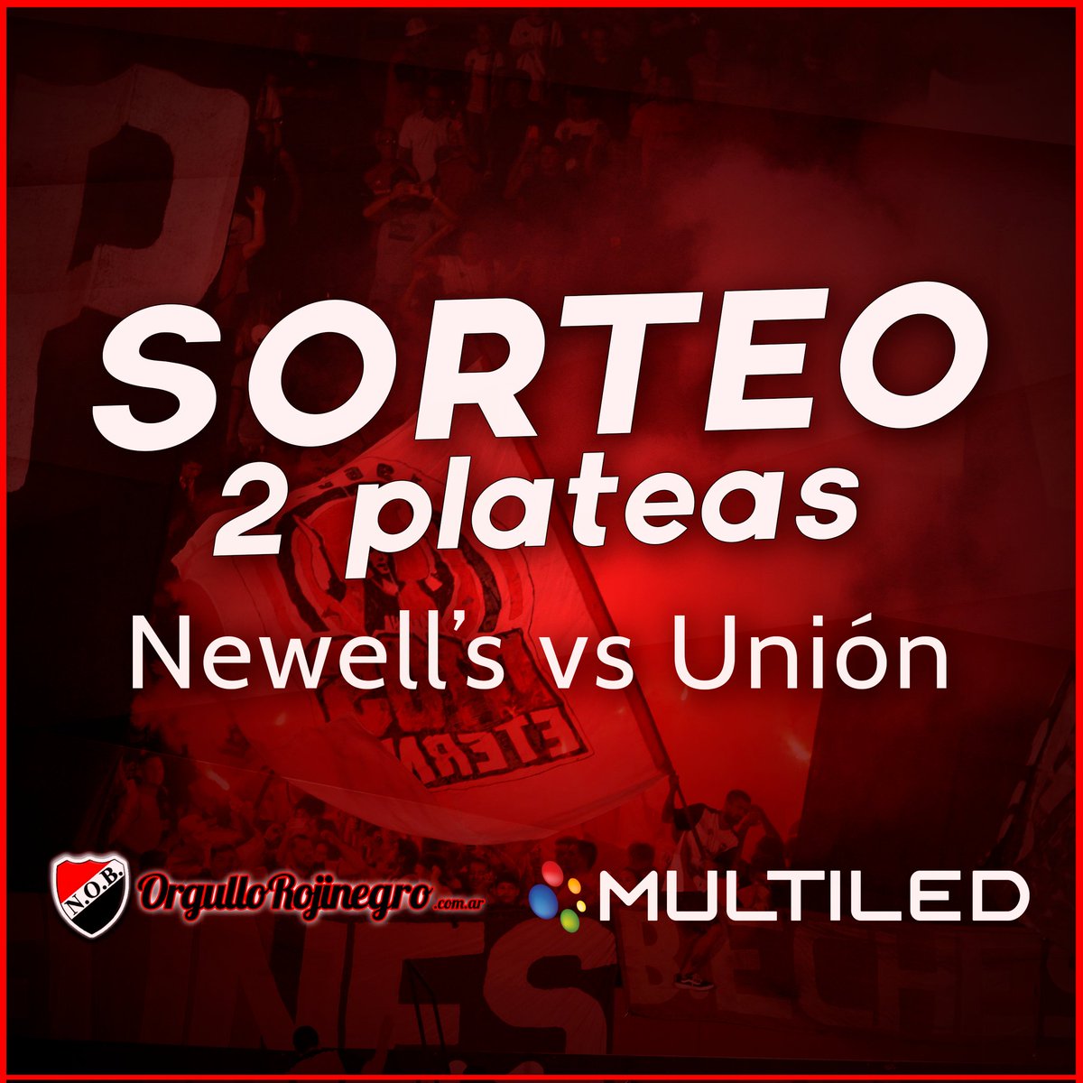 🔥 SORTEO COLOSAL 🔥

🔴⚫️ ¡Sorteamos 2 plateas para el partido vs Unión. 

🔻 Requisitos:
1⃣ Seguir a @orgrojinegro y <a href="/Multiled_SA/">Multiled</a>.
2⃣ Dar RT y like.
3⃣ Mencionar a un/a amigo/a. Mientras más comentes, más chances tenés.

🗓️ El viernes a las 16hs anunciamos al ganador/a.