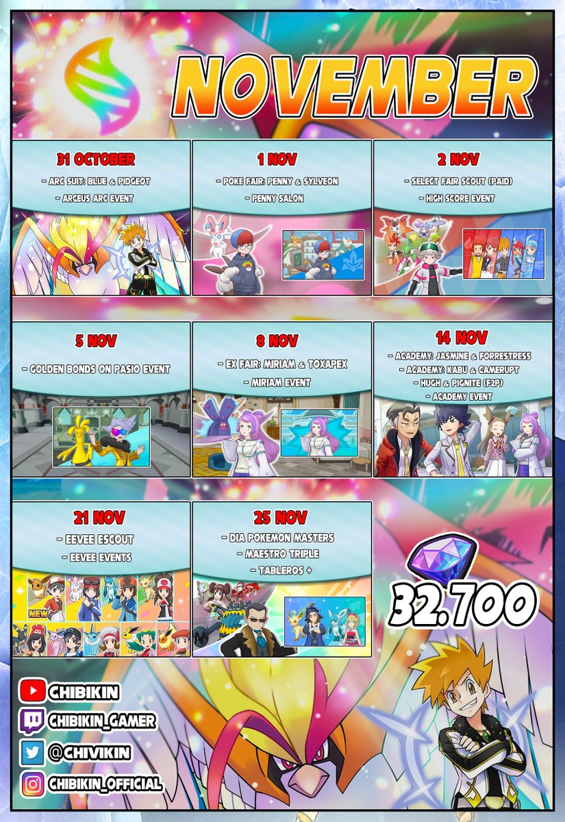 🇪🇸 CALENDARIO NOVIEMBRE
🇬🇧 CALENDAR NOVEMBER
youtu.be/F3P_1SLDHBI?si…

<a href="/PokemonMasters/">Pokémon Masters EX</a> <a href="/Pokemon_ES_ESP/">Pokémon España</a> <a href="/absolutelypm/">👁️‍🗨️ Absol-utely 🔍</a>