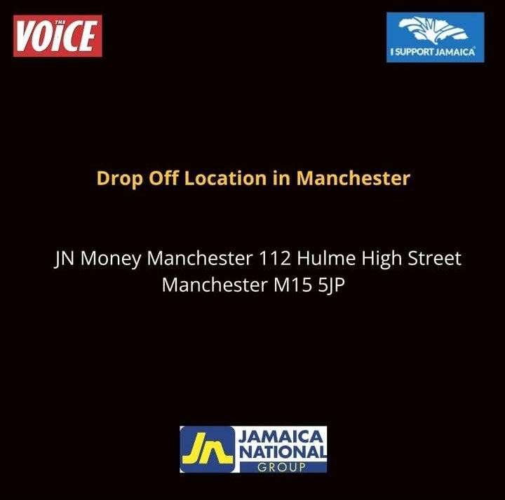 UK DROP OFF LOCATIONS 
for emergency supplies for
🇯🇲Hurricane Relief Appeal🇯🇲 

📢 Items Needed:
Non-perishable food items, Tarpaulins, Solar or battery-powered lights, Personal hygiene products (including adult &amp; baby diapers, menstrual products)
Email ISupportJamaica@janouk.com