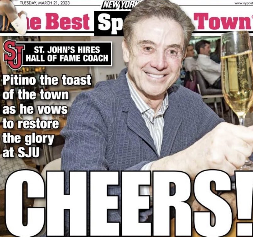 BrandonTierney's tweet photo. Pitino arrives:

1) Massive NIL budget 
2) Top 5 preseason ranking 
3) Sellouts
4) More MSG games 
5) More profitable relationship w/outfitter (ADIDAS) 
6) Shovels in ground for basketball only facility on campus 
7) Back on radio 
8) High-profile non-con schedule 

#SJUBB ⚡️ https://t.co/SLcnMCyREp