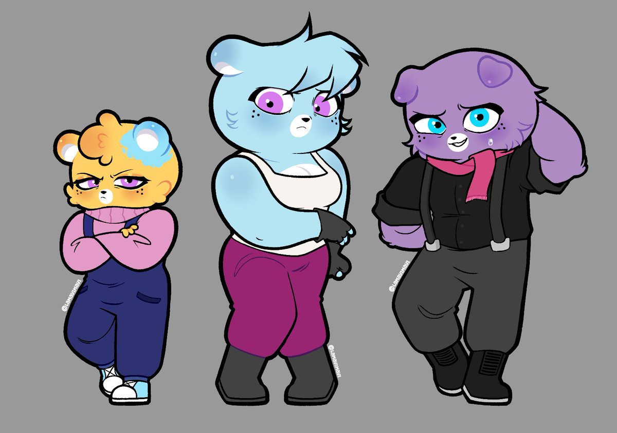 AzuPom fankids que hace MUCHO que quería dibujar. 
Arándano de @/MadMarrazki
Nube de @/Cielito385447  
Zarzito de @/Miskricoat 

#UnicornWars