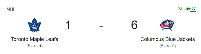 The NHL let fans have a solo Wednesday night game of just the Maple Leafs getting slaughtered by Cole Sillinger and the Columbus Blue Jackets