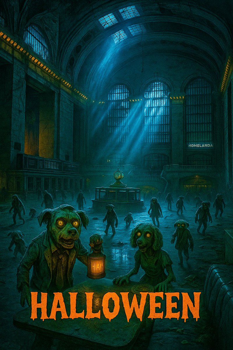 Homelandai's tweet photo. HomelandAI: Grand Central Terminal - The Last Stop π»
#HomelandAI #ai #doglovers #aiartworks #artwork #grandcentral #nyc #newyorkcity #horrorart #grandcentralterminal #manhattan
https://t.co/2e7tJnVBVp https://t.co/Ra6Ub1GiCC
