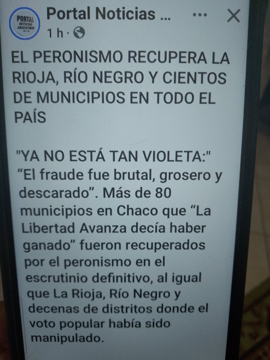 MILEI HIZO FRAUDE EL PERONISMO RECUPERA VOTOS EN EL ESCRUTINIO DEFINITIVO Y FALTA LA PROVINCIA DE BS.AS.
MIRA SI LOS QUE TRUCHAN LOS DATOS DE INFLACION Y POBREZA NO IBAN A TRUCHAR LOS DATOS DE LA ELECCION DONDE EL RESULTADO DEPENDE QUE TRUMP LE DE LA GUITA A