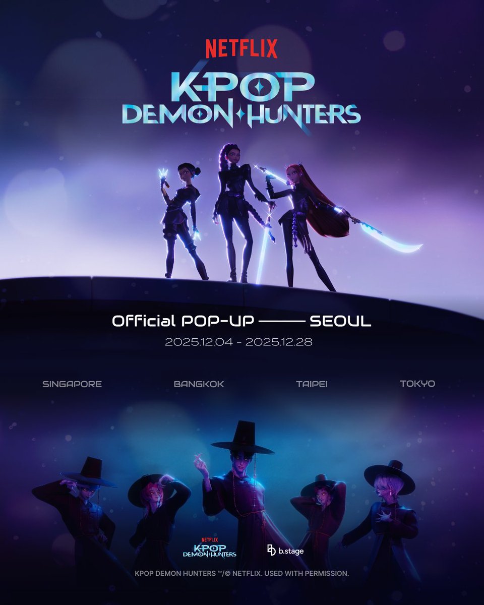 KPDH_popup's tweet image. KPop Demon Hunters Official POP-UP — SEOUL
POP-UP City List Notice✨
🔗Stay tuned ➰ KPopDemonHunters.fan

#케이팝데몬헌터스 #KPopDemonHunters #KPopDemonHunters_POPUP #KPopDemonHunters_팝업
#HUNTRIX #헌트릭스 #SajaBoys #사자보이즈 #Netflix #넷플릭스 @netflixkr