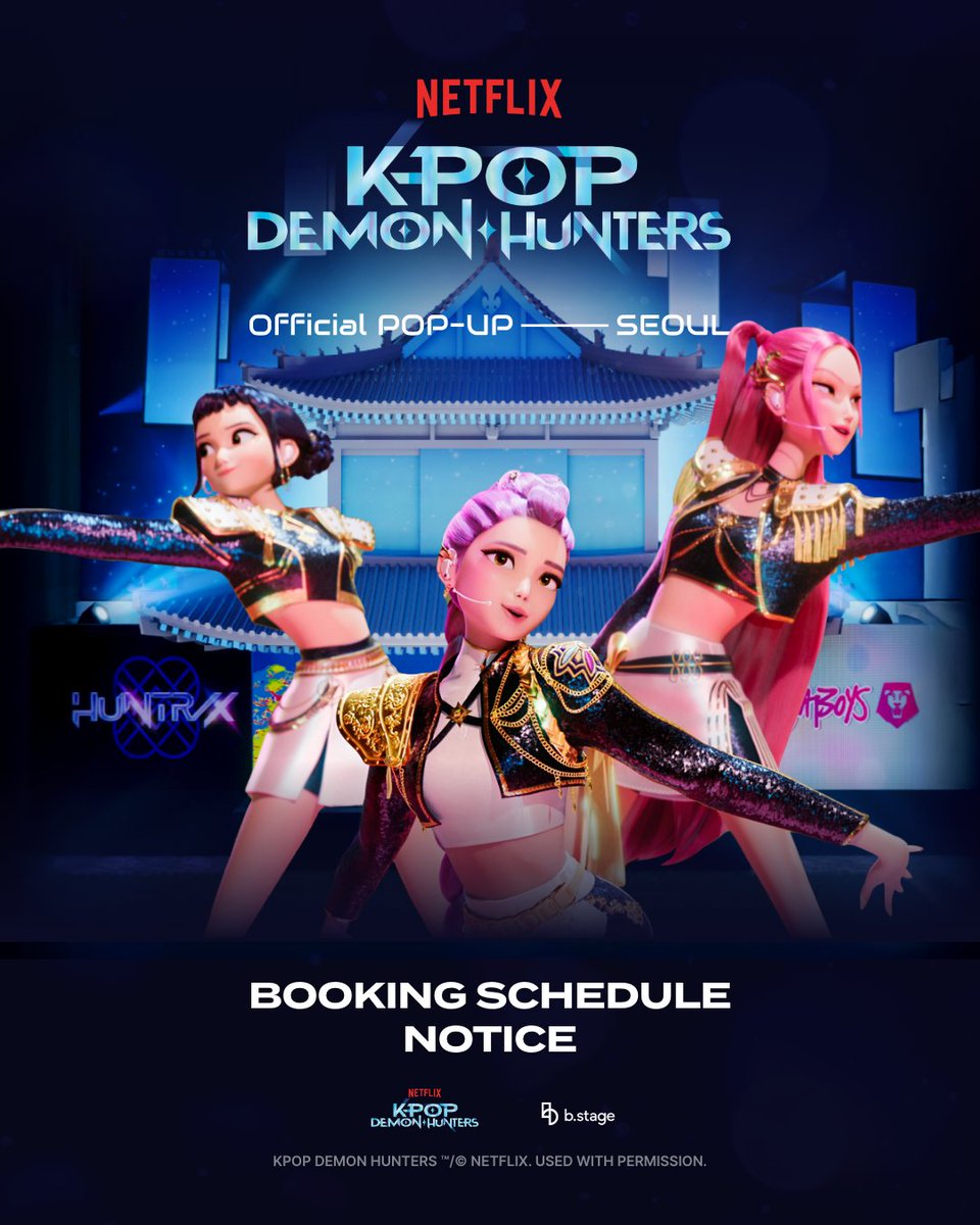 KPDH_popup's tweet photo. KPop Demon Hunters Official POP-UP — SEOUL
POP-UP Booking Schedule Notice✨
🔗Stay tuned ➰ https://t.co/gwCfYlWuyi

#케이팝데몬헌터스 #KPopDemonHunters #KPopDemonHunters_POPUP #KPopDemonHunters_팝업
#HUNTRIX #헌트릭스 #SajaBoys #사자보이즈 #Netflix #넷플릭스 @netflixkr https://t.co/mYFt6yOqj1