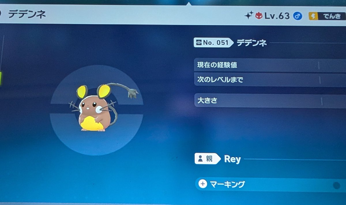 iri_Reiya's tweet photo. 今作の記念すべき自然湧きした色違いは親分デデンネくんでした

最初色違いって気付いてなくて、カーソル合わせた時に✨マーク出てて「これが噂の色違いか！？」ってなった https://t.co/xuJdqvksFQ