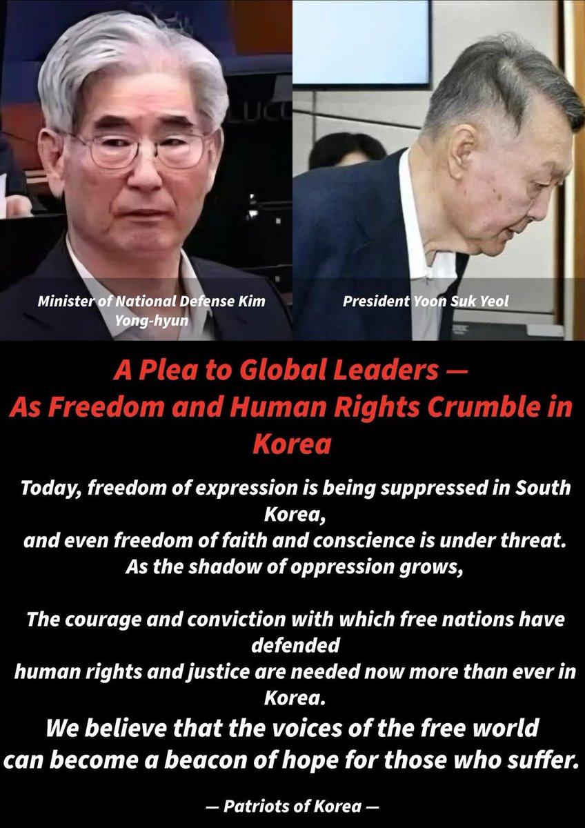 heeran_kim88's tweet photo. We ask for your voice and support to help restore his dignity, protect his God-given rights, and safeguard his health.

If Korea falls, the freedom alliance in East Asia will fall with it. https://t.co/05d210GKYA