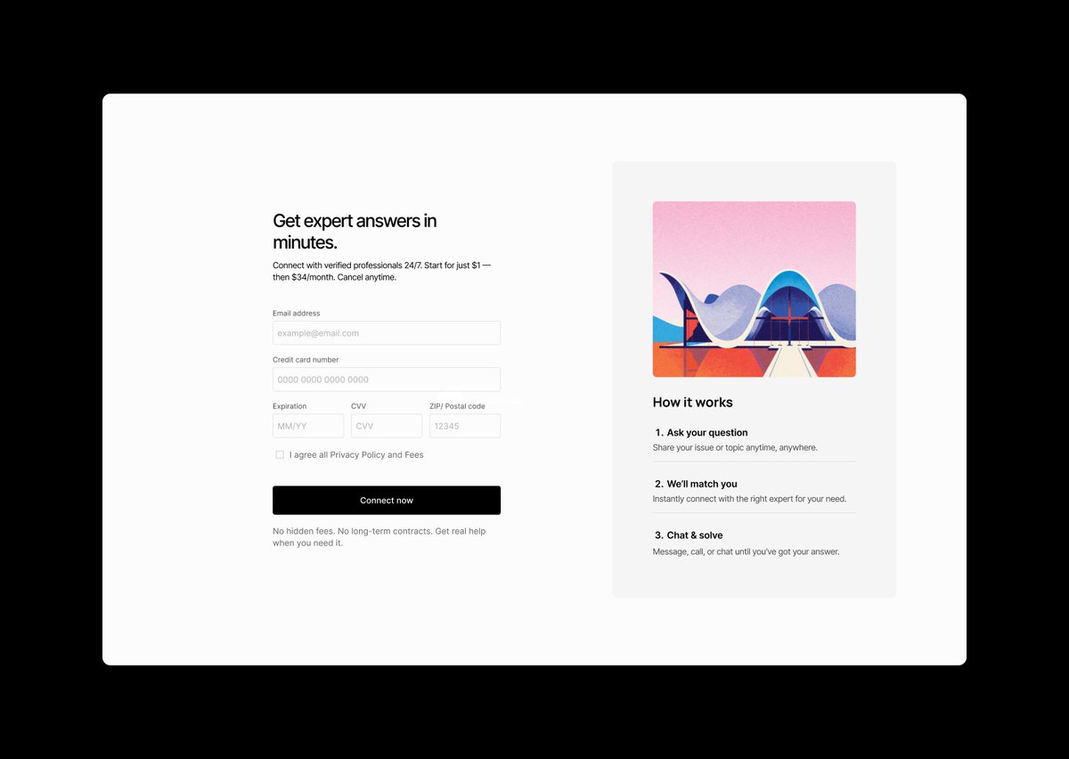 hoverstate_s's tweet photo. Quick answers, clean flow.

An expert Q&amp;A checkout concept built for trust and simplicity.

#DesignInPublic #Framer #Hoverstate https://t.co/L2OI4Ta2pa