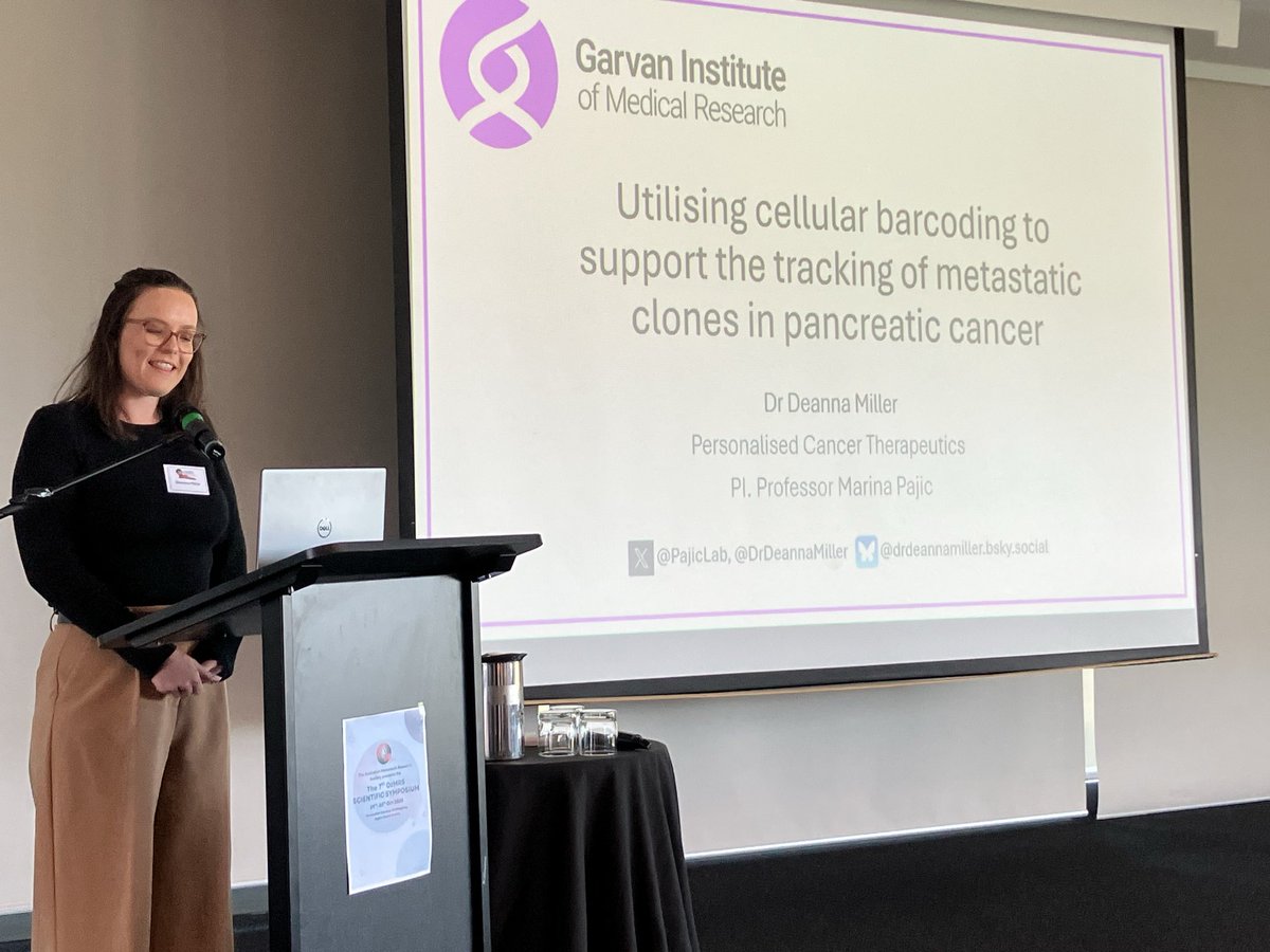OzMRS1's tweet image. Day 2 Session 3 is opened by @DrDeannaMiller presenting her work in clonal evolution in metastatic pancreatic cancer.