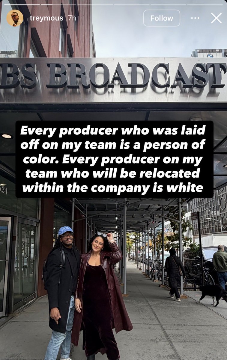 From a CBS staffer laid off today. This was all set in motion to make sure the US keeps sending weapons to Israel.