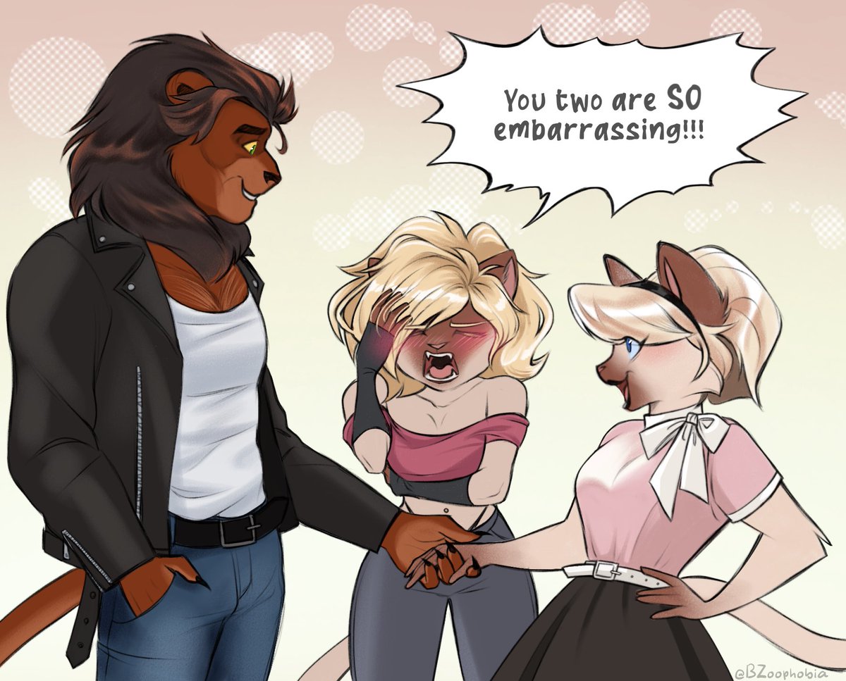 Cassie's parents are going to a #Halloween party in the style of the movie Greese

Cassie is not amused

(Art by <a href="/BZoophobia/">🌼 Talia 🌼comms close</a>)