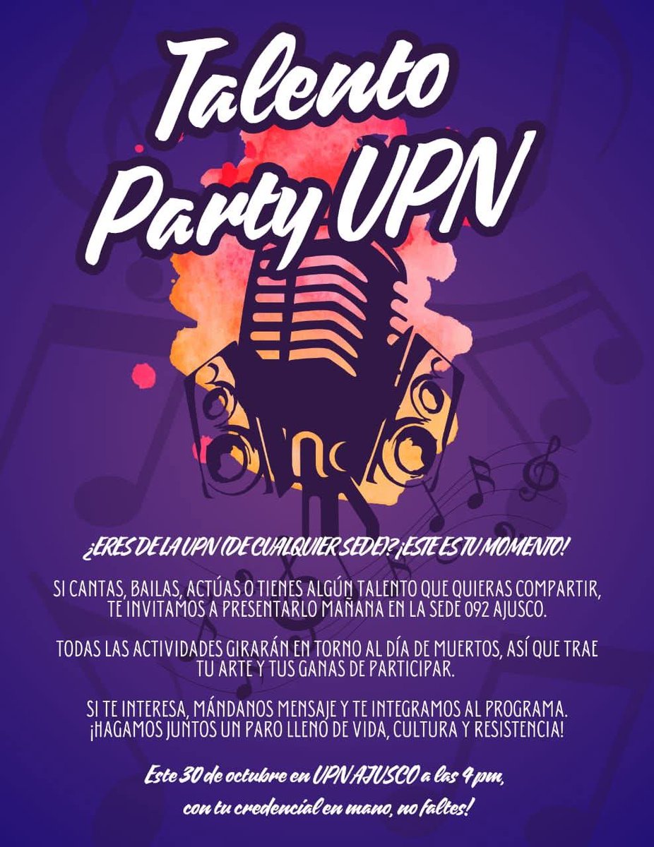 upninforma's tweet photo. #UPNinforma #UPNianxsenaccion 
Actividades programadas para el día de mañana 30 de octubre de 2025. TODAS LAS ACTIVIDADES SON GESTIONADAS POR ESTUDIANTES, ASÍ COMO LA PARTICIPACIÓN EN LAS MISMAS ES EXCLUSIVAMENTE ESTUDIANTIL. RECUERDEN QUE NO HAY PASÓ PARA VISITANTES https://t.co/NjT9rmsnyV