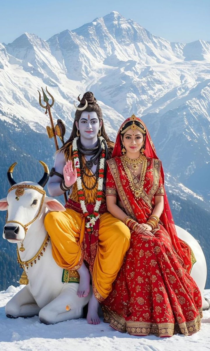 कैलाश की गोद में बैठा वह दिव्य युगल,
सृष्टि का संतुलन साधे हुए —
जहाँ एक ओर वैराग्य की गहराई है,
वहीं दूसरी ओर मातृत्व की ममता।