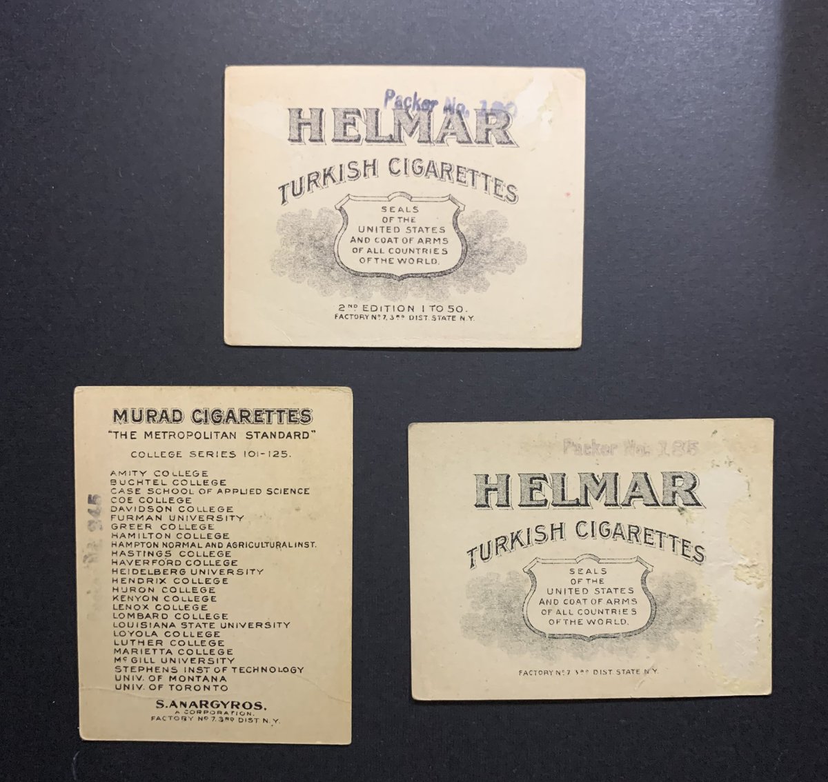 ArgyledPlaschke's tweet photo. •Russia (1910 T107 Helmar Cigarettes Seals of Countries)
•Hastings College (1910 T51 Murad College Series)
•Michigan (1910 T107 Helmar Cigarettes Seals of the United States)
$5 each
Shipping Starts @:
🇺🇸: $6
🇨🇦: $15
#WBC #CUTL #ZakStack14
October 2025 https://t.co/9C2UBZoVtu
