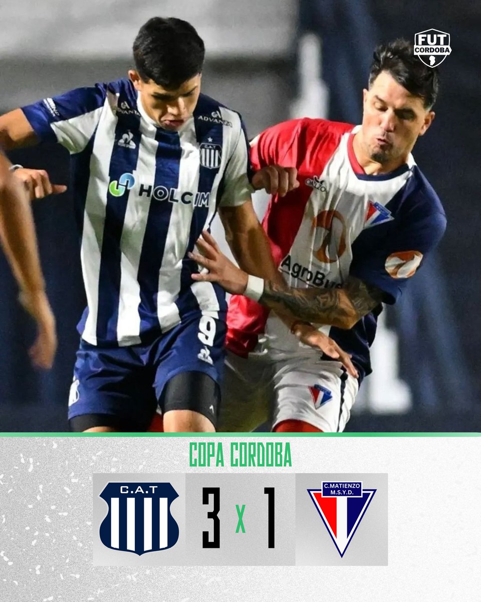 🇸🇻 EL MATADOR SIGUE EN CARRERA 

▶️ Talleres venció 3️⃣🆚1️⃣ a Matienzo (Monte Buey) en los cuartos de final de la Copa Córdoba.

➡️ La T enfrentará en las semifinales al ganador del cruce entre Instituto y Talleres (Berrotaran).

⚽ Cuitiño X2 - Álvarez (T)//Seimandi (M)