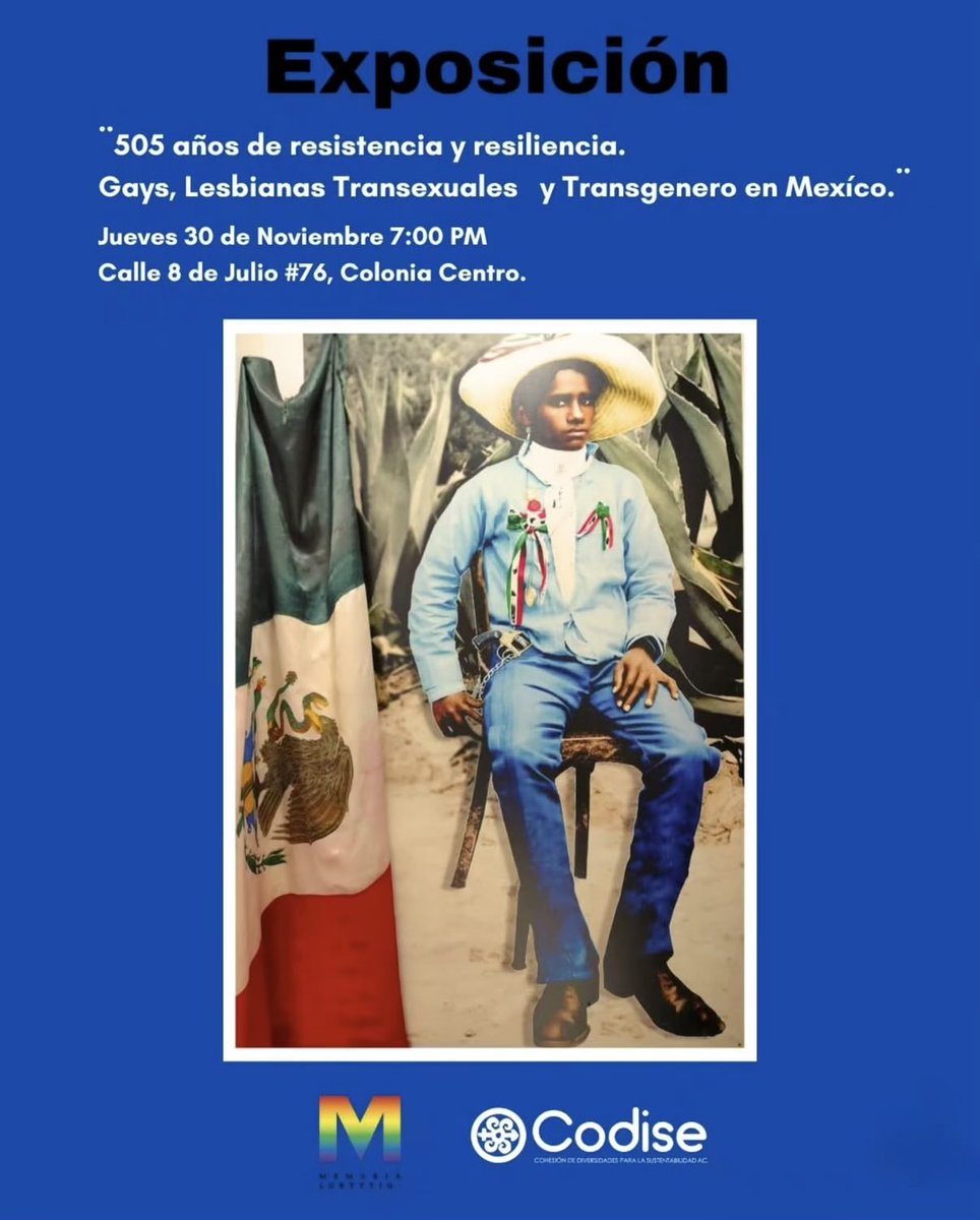 El Museo Memoria LGBTTTIQ+ México tiene una nueva exposición y te invitamos a la inauguración de “505 años de resistencia y resiliencia”

Jueves 30 de octubre
7 PM
Calle 8 de Julio #76
Centro Guadalajara