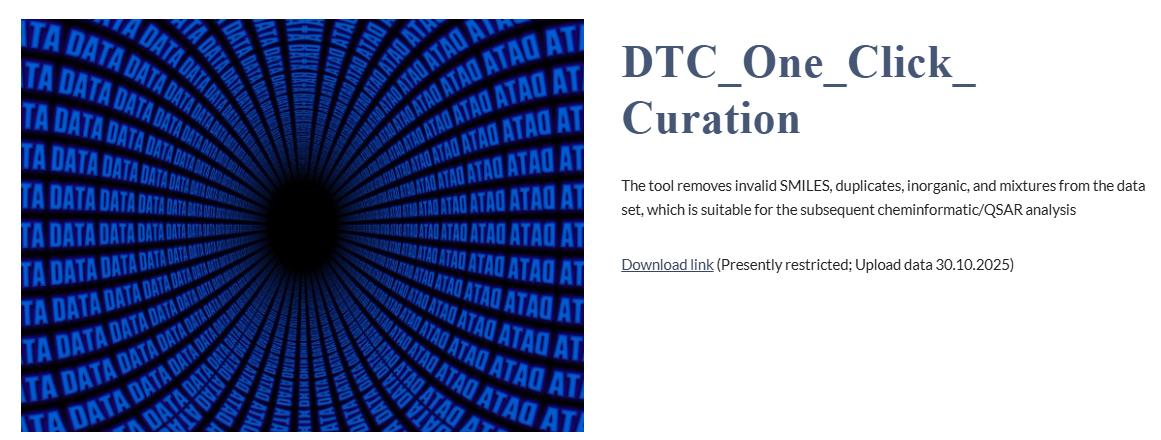 krin2010's tweet image. DTC_One_Click_Curation provides a one-click solution by removing invalid SMILES, inorganics, duplicates, and mixtures.

sites.google.com/jadavpuruniver…

#qsar #tools #datacuration #machinelearning #DTCLab #Cheminformatics #Chemometrics