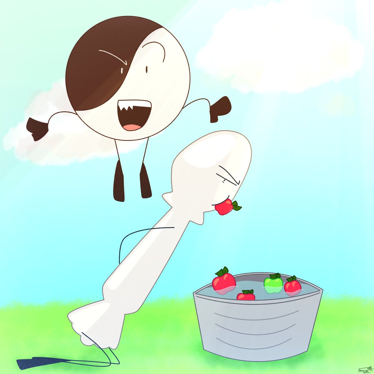 tamararev_21's tweet photo. objectober days 26-28 - hayride, apple bobbing, craft
kinda rushed through all these🥲
#inanimateinsanity #osc #objectober #objectober2025 https://t.co/WpU4EH3DMJ