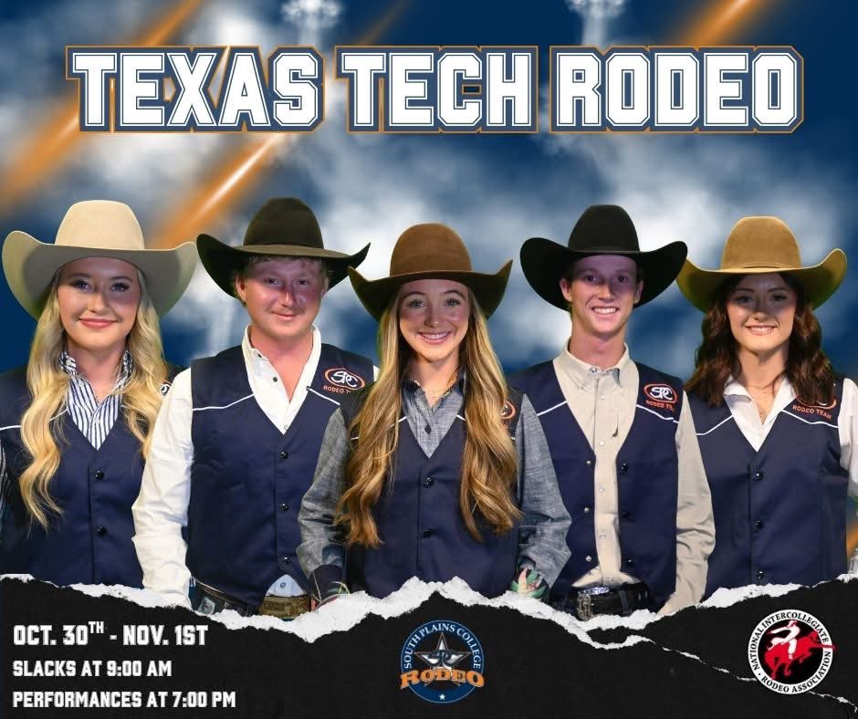 spctexans's tweet photo. The SPC Rodeo Team is back! 🤠 Catch them at the Texas Tech Rodeo in Lubbock, Oct. 30–Nov. 1 at the Tech Equestrian Center.
Performances: Thurs–Sat 7 PM | Slacks: Fri &amp; Sat 9 AM.
Let’s go Texans! 💪🐎 #SPCRodeo #RodeoSeason https://t.co/N8ZmYHjiPo