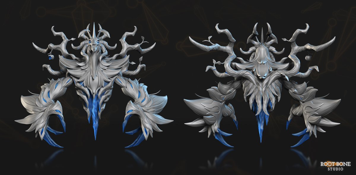 Root_Bone's tweet image. Ancient Apparition — The Howl of Winter ❄️

Exploring form and rhythm at the sculpt stage: ice, fur, and horn motifs re-imagining Ancient Apparition as a forest spirit bound in eternal frost.

Sculpting and 3D modeling by our team at @root_bone

Concept art by @Nobel_via 

See…