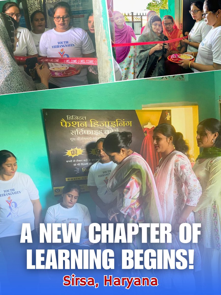 Yveerangnayen's tweet image. A new chapter begins with skill and shine,
Our Sirsa Centre opens — a step divine.
Where learning meets passion every day,
Empowering hands, inspiring minds to stay.

#4thbatch #FreeTraining #VocationalCourses #YouthVeerangnayen #WomenEmpowerment  #ISOCertified #EmpoweringU