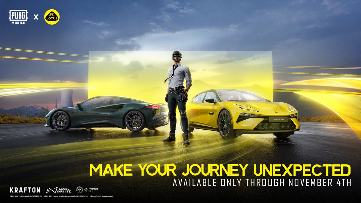 PUBGMOBILE_NA_'s tweet photo. Every great journey has a finish line. The Lotus experience in PUBG MOBILE is reaching its final stretch.
Seize the iconic @LotusCars #Emira and #Emeya before they’re gone.
https://t.co/7zZQ4teGzg
#PUBGMxLotus #PUBGMOBILE #ForTheDrivers https://t.co/K93ibzg7sZ