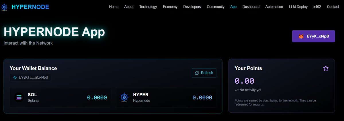 hypernode_sol's tweet image. New features are being implemented. The development process is in full swing to provide a full Web 3 experience for users.
#Hypernode #AutomationEngine #DistributedCompute #AI #Solana #Web3 #x402 #ProofOfExecution #LLM #DevInfra #hypernodesolana