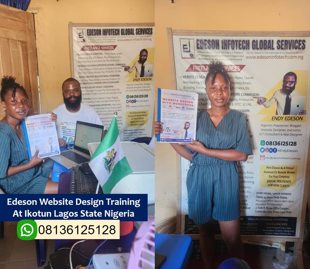 EndyEdesonNews's tweet image. Register For Website Design Training At  Edeson InfoTech  Ikotun Lagos State. Register Now on WhatsApp 08136125128, 
#EndyEdeson    wa.me/2348136125128 

#websitedesignerinlagos  #websitedesign  #wordpresstutorials  #EdesonInfoTechGlobalServices
