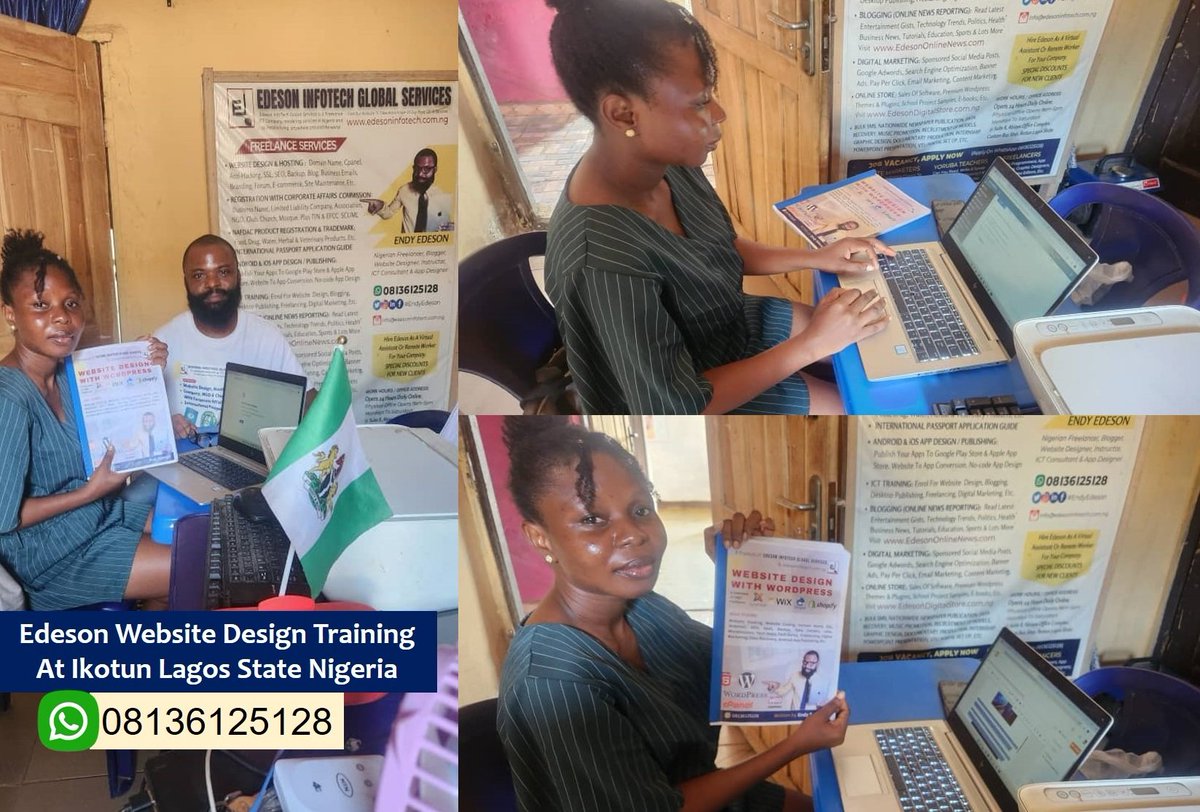 EndyEdesonNews's tweet image. Register For Website Design Training At  Edeson InfoTech  Ikotun Lagos State. Register Now on WhatsApp 08136125128, 
#EndyEdeson    wa.me/2348136125128 

#websitedesignerinlagos  #websitedesign  #wordpresstutorials  #EdesonInfoTechGlobalServices