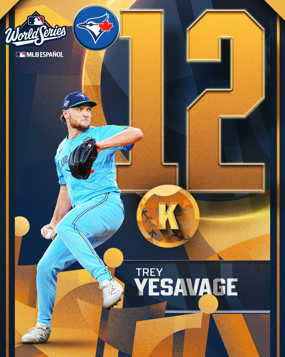 mlbespanol's tweet photo. ¡HISTÓRICO!

Trey Yesavage impone récord histórico para novatos con 12 ponches en un juego de #WorldSeries https://t.co/QsPGBJK5tw