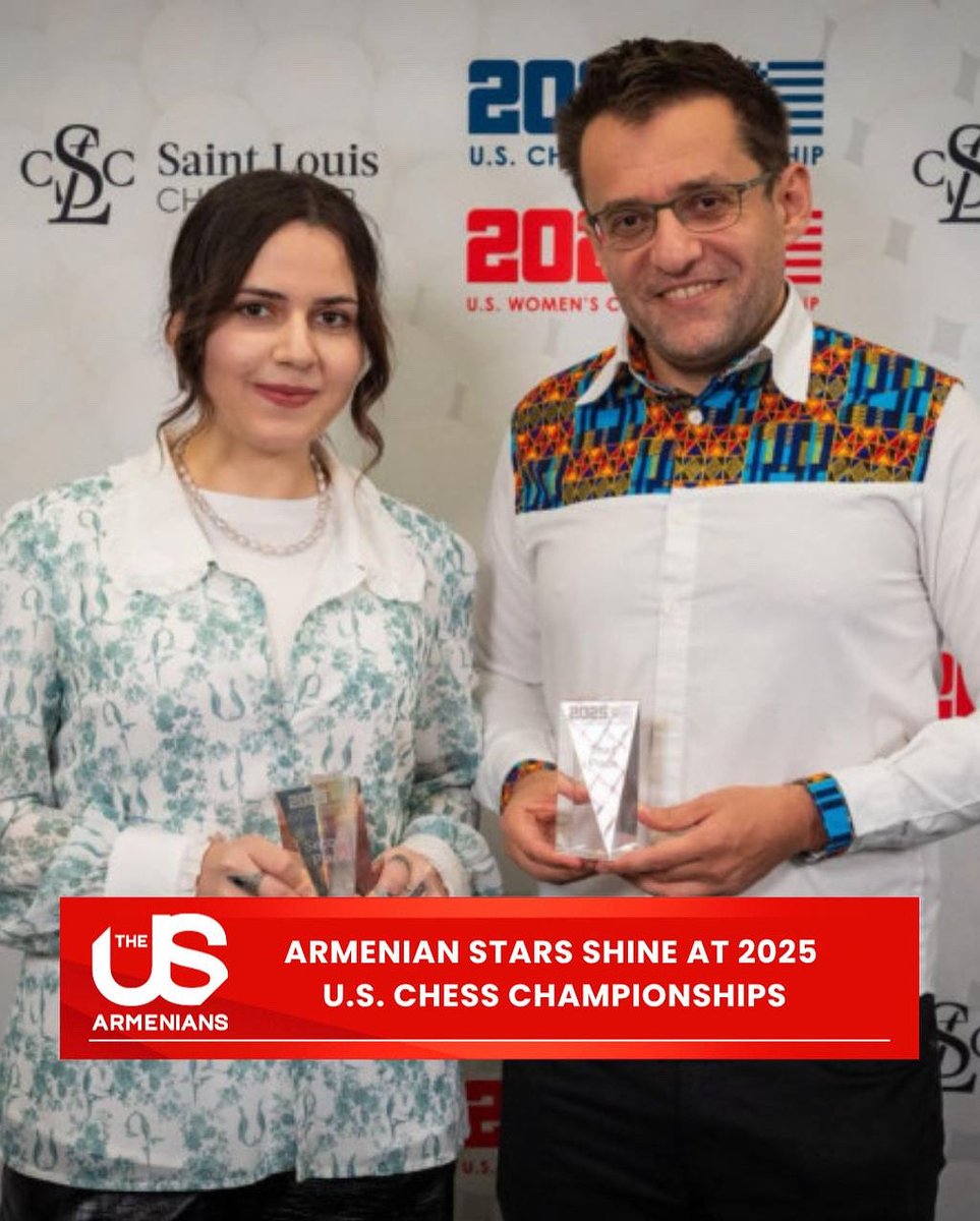 Armenian grandmasters showed their brilliance at the 2025 U.S. Chess Championships! Anna Sargsyan finished as the runner-up in the women’s tournament with 7.5/11 points!

Source: Azatutyun