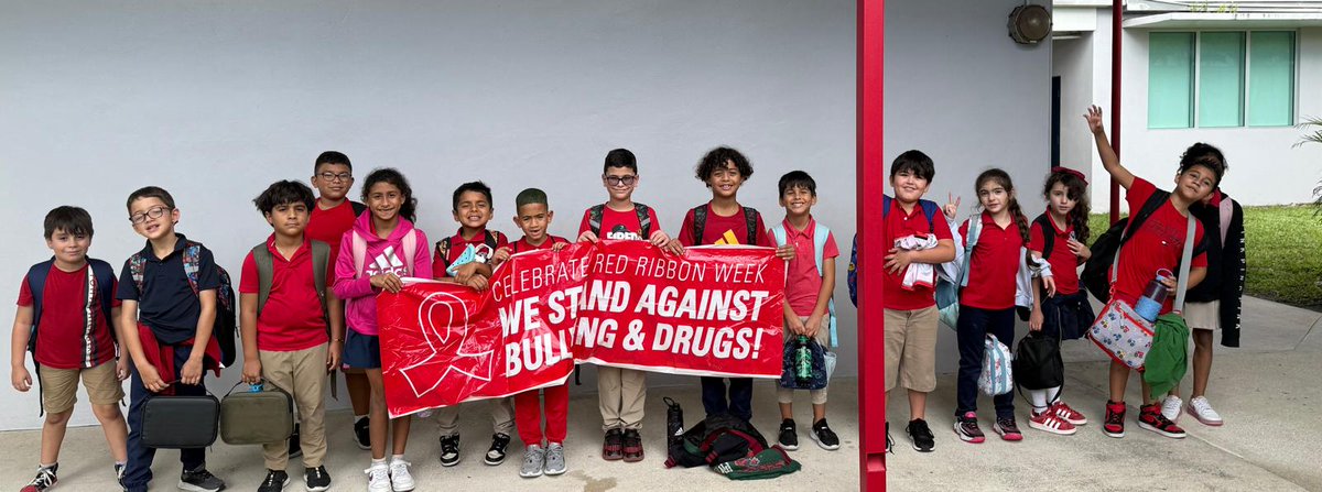 ❤️ Red Ribbon Week Spirit! ❤️
Today our students and staff proudly wore RED as we take a stand and pledge to live a drug-free life!#YourBestChoiceMDCPS <a href="/MDCPSNorth/">M-DCPS North Region</a> <a href="/SuptDotres/">Jose L. Dotres, Ed.D.</a> <a href="/docstevegallon/">Dr. Steve Gallon III</a>