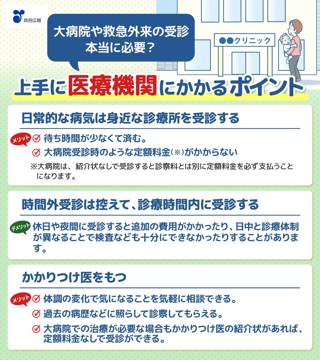 こんな理由で、医療機関を選んでいませんか？／ 「平日の昼間は病院に