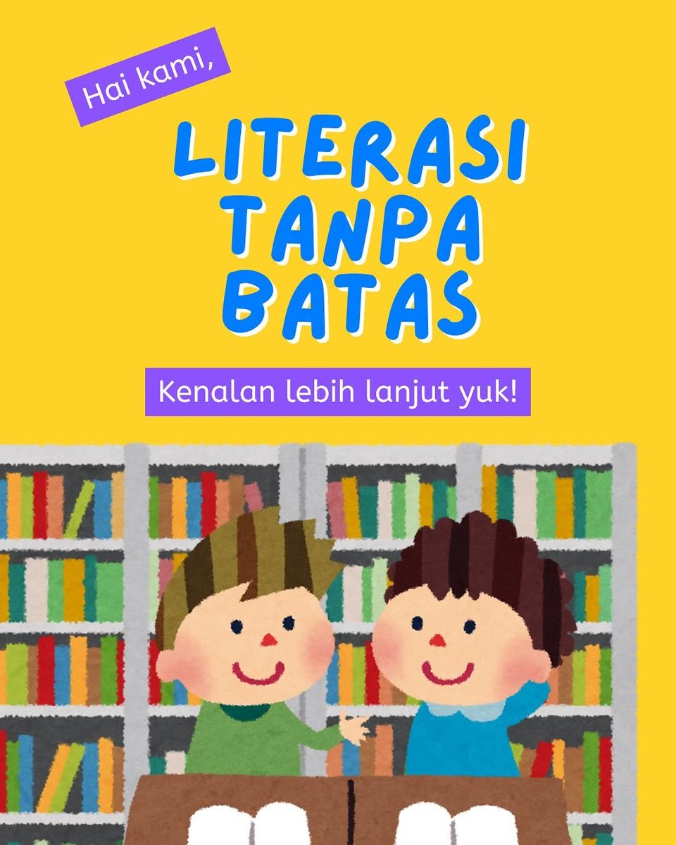 Haloo!

Perkenalkan kami LIterasi Tanpa Batas, yang akan mengajak temen-temen untuk bersama-sama mendukung kegiatan literasi di Indonesia.

Kita juga akan berkenalan dengan berbagai Taman Bacaan Masyarakat (TBM) yang tersebar di seluruh Indonesia!