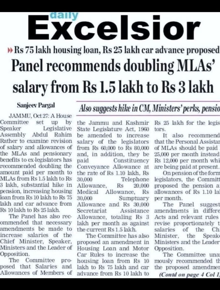 bilallone199's tweet photo. Nothing is in our hands. Governments in other states are far more powerful yet their MLAs are content with modest salaries. But here our leaders keep calling this a  weak government while taking the highest salaries in all of India.@JKNC_ https://t.co/gxew9zAeWu