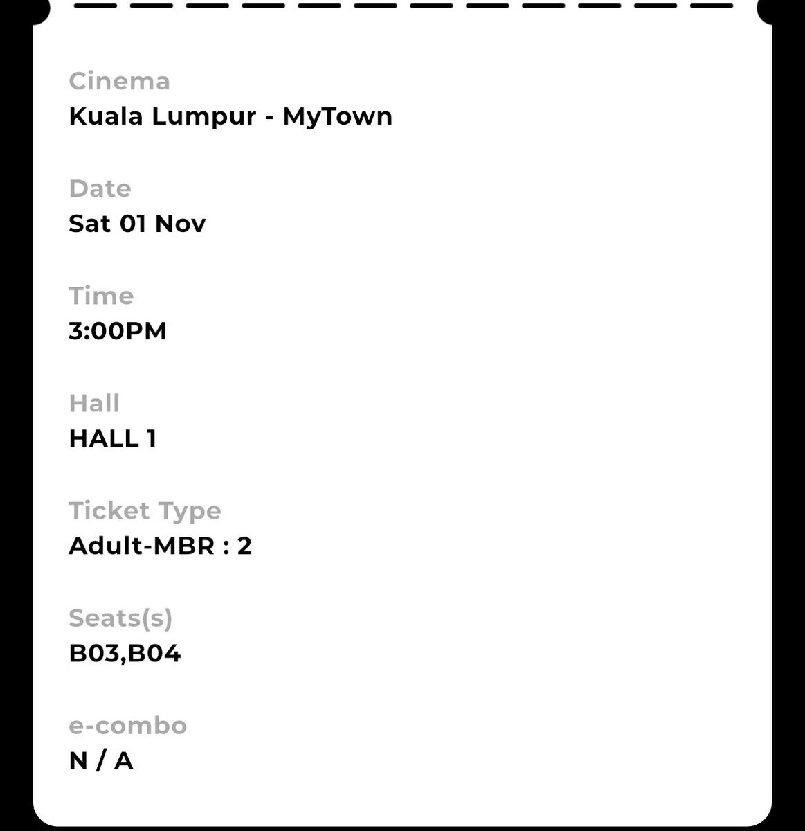 thenfqh's tweet photo. *WTS Ticket x2*

G-DRAGON IN CINEMA: UBERMENSCH

Ticket Details:
💵 RM60 for 2pax (NP: Rm90)
📆 1 Nov 2025 (SAT) 3:00 pm
🏙️ GSC, MyTown
REASON: sprained ankle

Pls dm me if interested.

 #WTS #지드래곤 #GDRAGON
#Übermensch #GDRAGONINCINEMA
#GDRAGON_IN_CINEMA_Übermensch https://t.co/L3BXO3KDKG