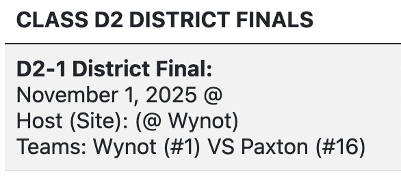 Congrats to the Lady Tiger Volleyball team as they have advanced to the D2-1 District Final on Saturday vs. Wynot!