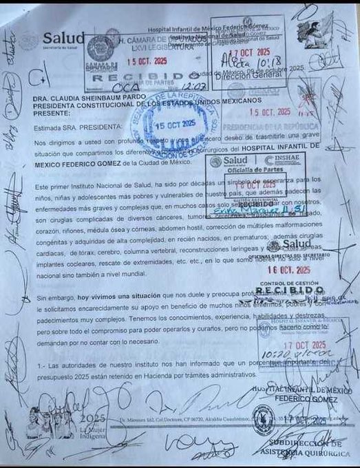 GlorMeneses's tweet photo. La salud de México NUNCA va a llegar como Dinamarca, en cambio, cada vez nos parecemos a Venezuela.

Cirujanos del Hospital Infantil de México “Federico Gómez” denuncian una crisis de cirugías suspendidas, falta de anestesia y servicios cerrados https://t.co/MZ6ksl5i6t