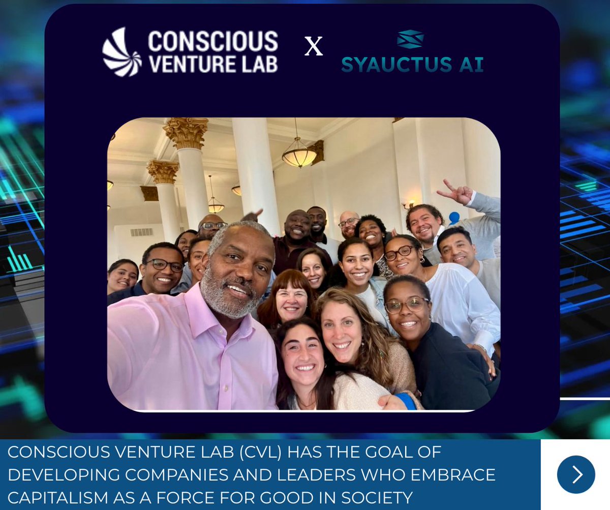 syauctus's tweet photo. Syauctus is proud to be part of the Conscious Venture Lab community in Trenton, NJ, reimagining how innovation and capitalism can improve healthcare and uplift humanity

#syauctus #consciousventurelab #aiinmedicine #healthcare https://t.co/0jtOgwohnN