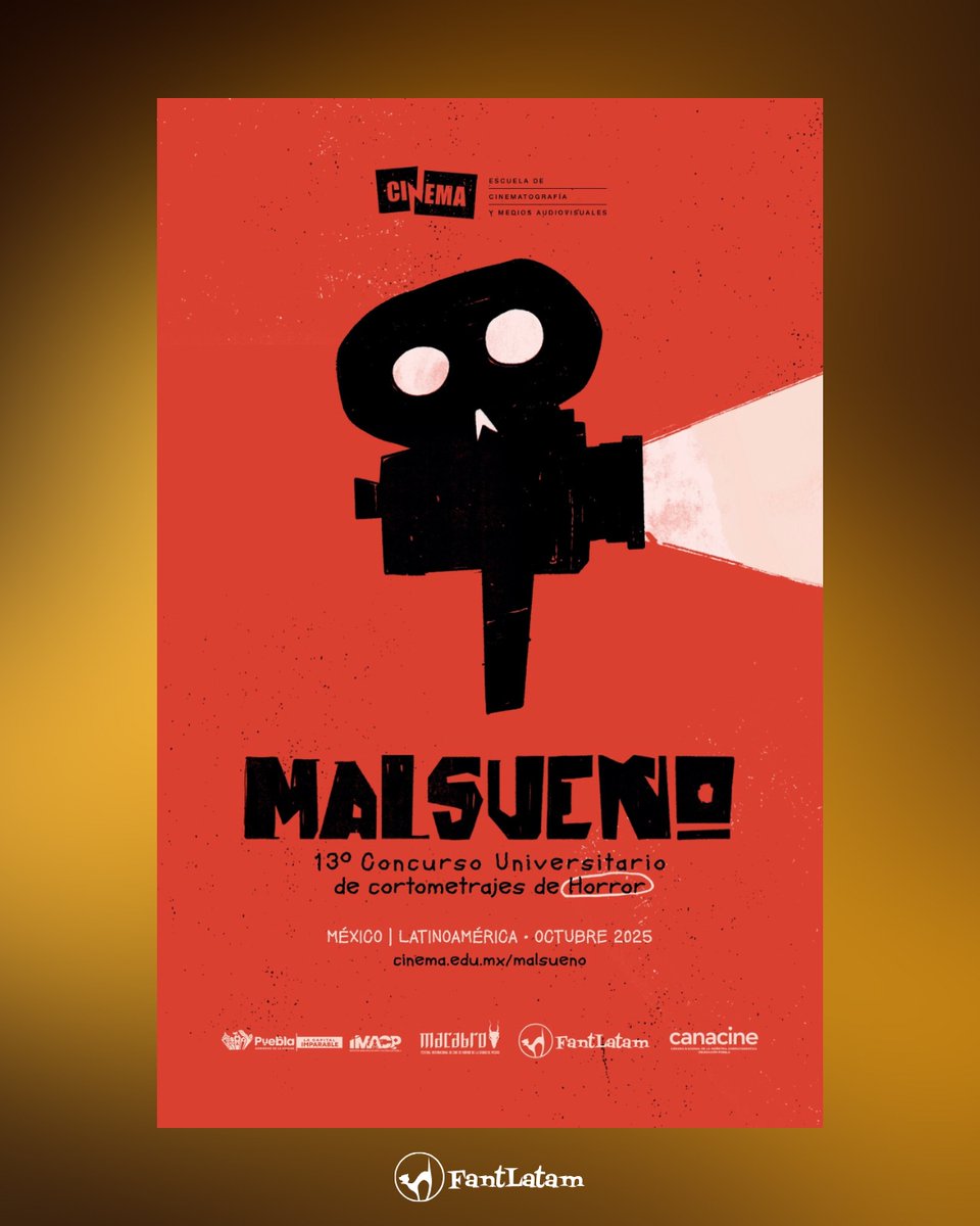 💀 🇲🇽 #Malsueño 💀
Ven a disfrutar de las proyecciones y la premiación de los nuevos talentos del horror universitario 😱
🎟️ Entrada libre

Venha curtir as exibições e a premiação dos novos talentos do terror universitário 😱
🎟️ Entrada gratuita

<a href="/CINEMAedumx/">CINEMA</a>
#Malsueño #FantLatam