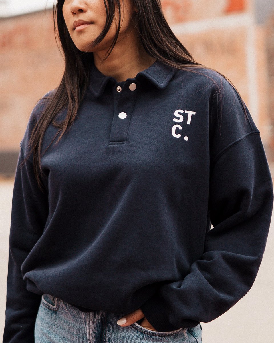 thesoftlab's tweet photo. 🖤 the kind of piece that makes cold mornings feel easy. 
the stc. polo sweatshirt — structured, soft, and built for the season ahead. 
🛒 shop the collection: https://t.co/JWXy83p3Ef https://t.co/q1Gw3bJ3BO