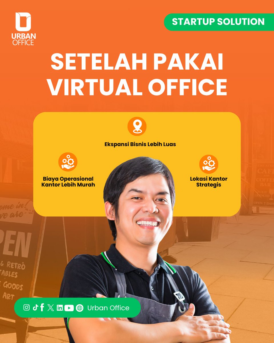 urbanofficecoid's tweet image. Setelah pakai #VirtualOffice, kerja jadi lebih efisien 💼
✅ Biaya operasional lebih hemat
✅ Alamat kantor strategis
✅ Bisnis lebih mudah ekspansi
#UrbanOffice bantu bisnis kamu tumbuh tanpa batas 🚀
#StartupSolution #BisnisModern