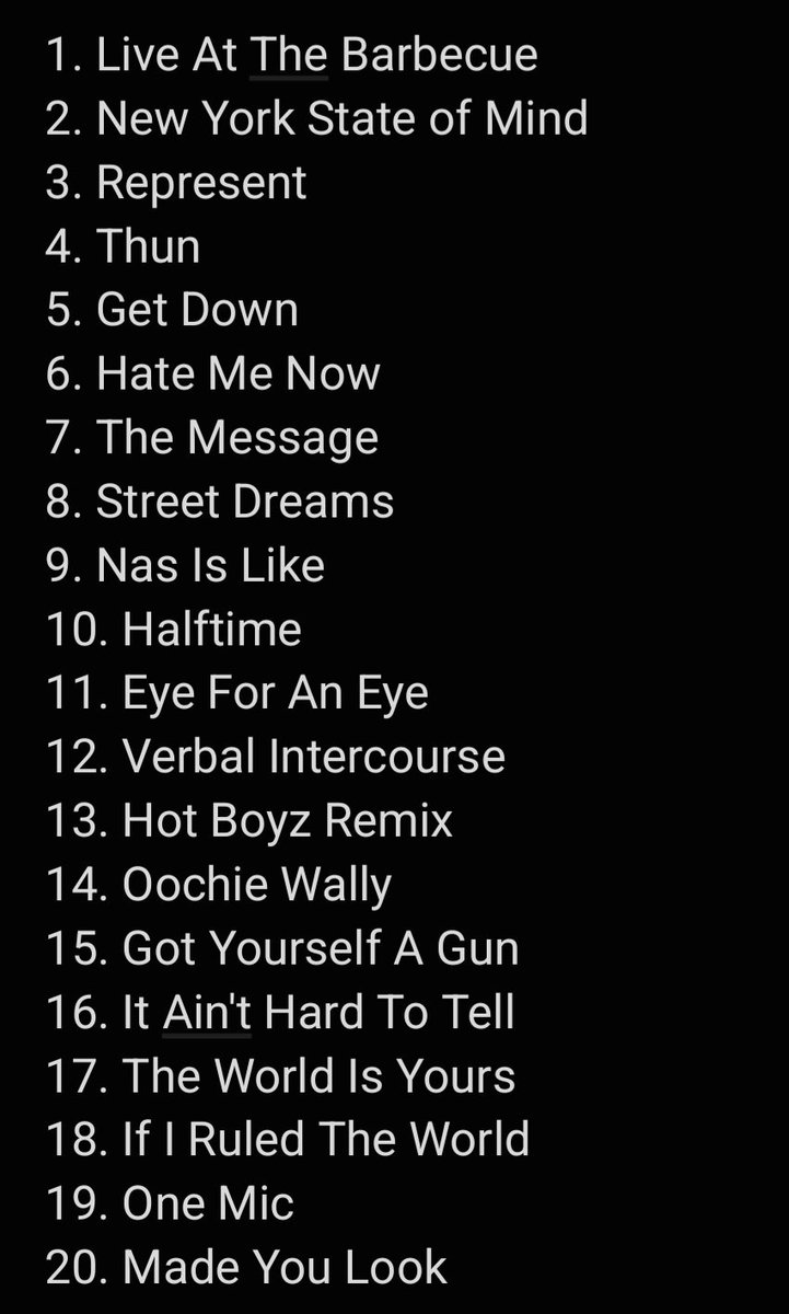 AdrielGreen's tweet photo. I'm sorry but Jay-Z ain't beating Nas in a Verzuz with these 20 🤷🏾‍♂️ https://t.co/Qfhtq1ewXc