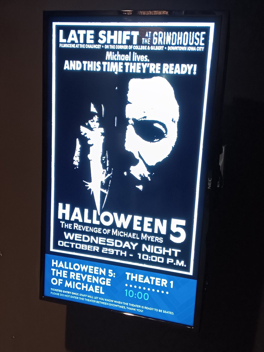 traumahound03's tweet photo. Late Shift at the Grindhouse, Vengeance edition #Halloween5 #horror #FilmScene #lateshiftatthegrindhouse #October https://t.co/NkgD3qyfcw