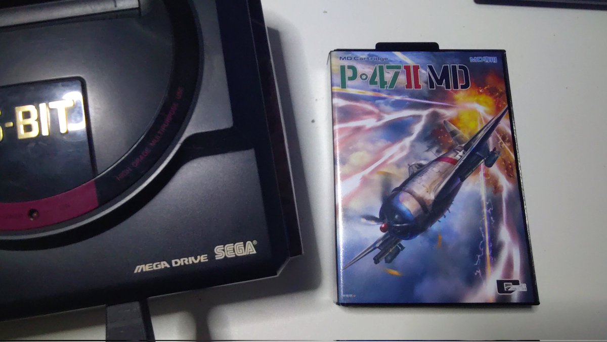moetarou7's tweet image. セール品で購入した P-47II MD が浅草マッハより着弾!
おおっ!ちゃんと #メガドライブ 実機で動く!

#P47 #ジャレコ #シティコネクション