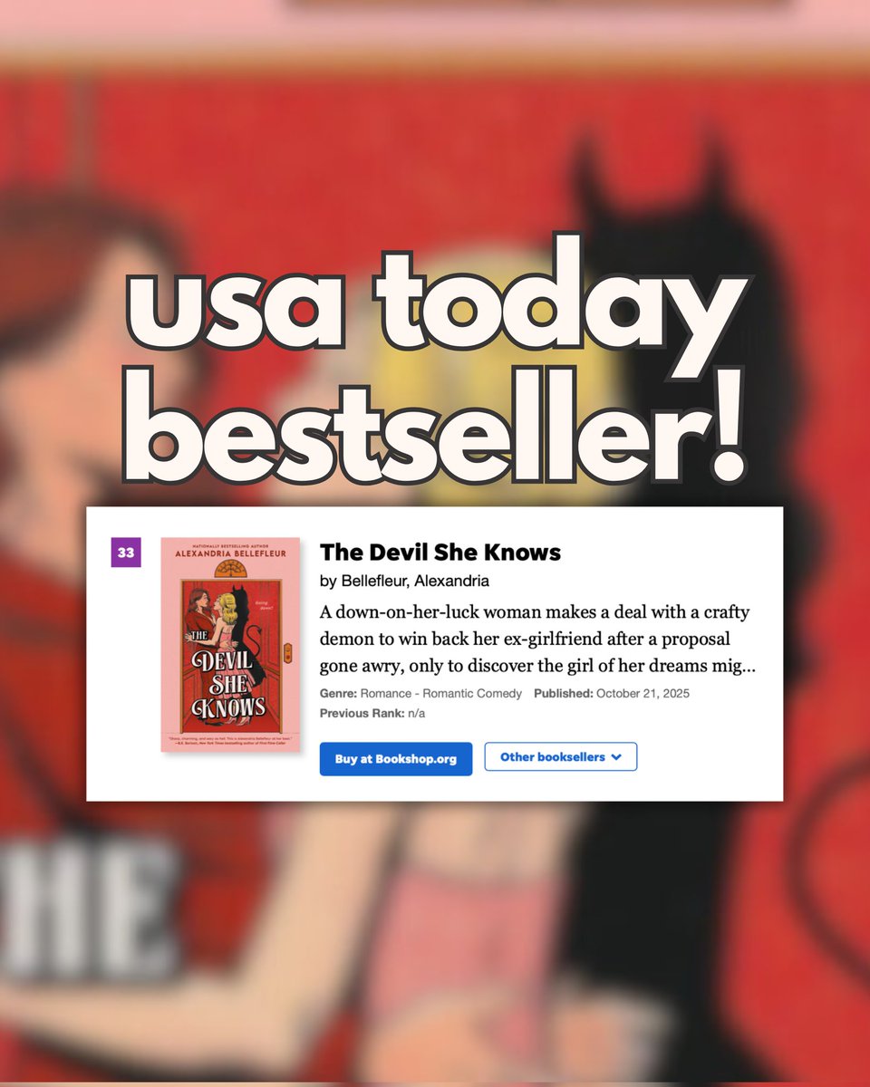 ambellefleur's tweet photo. I don't really post bookish news here anymore, but THE DEVIL SHE KNOWS is a USA Today Bestseller!!! https://t.co/WdleJIrkzj