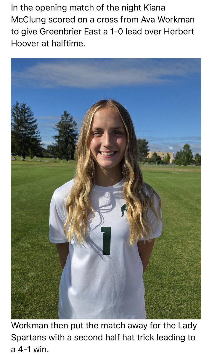Ava_D_Workman1's tweet photo. So thrilled to help our team make the WV SOCCER STATE TOURNAMENT! (Final 4)
Thursday Nov. 6th @ Paul Cline Stadium in Beckley, WV Time: TBA 
@MichaelVDotson @EWork4it @awork730 https://t.co/6ZpRKEgjlQ