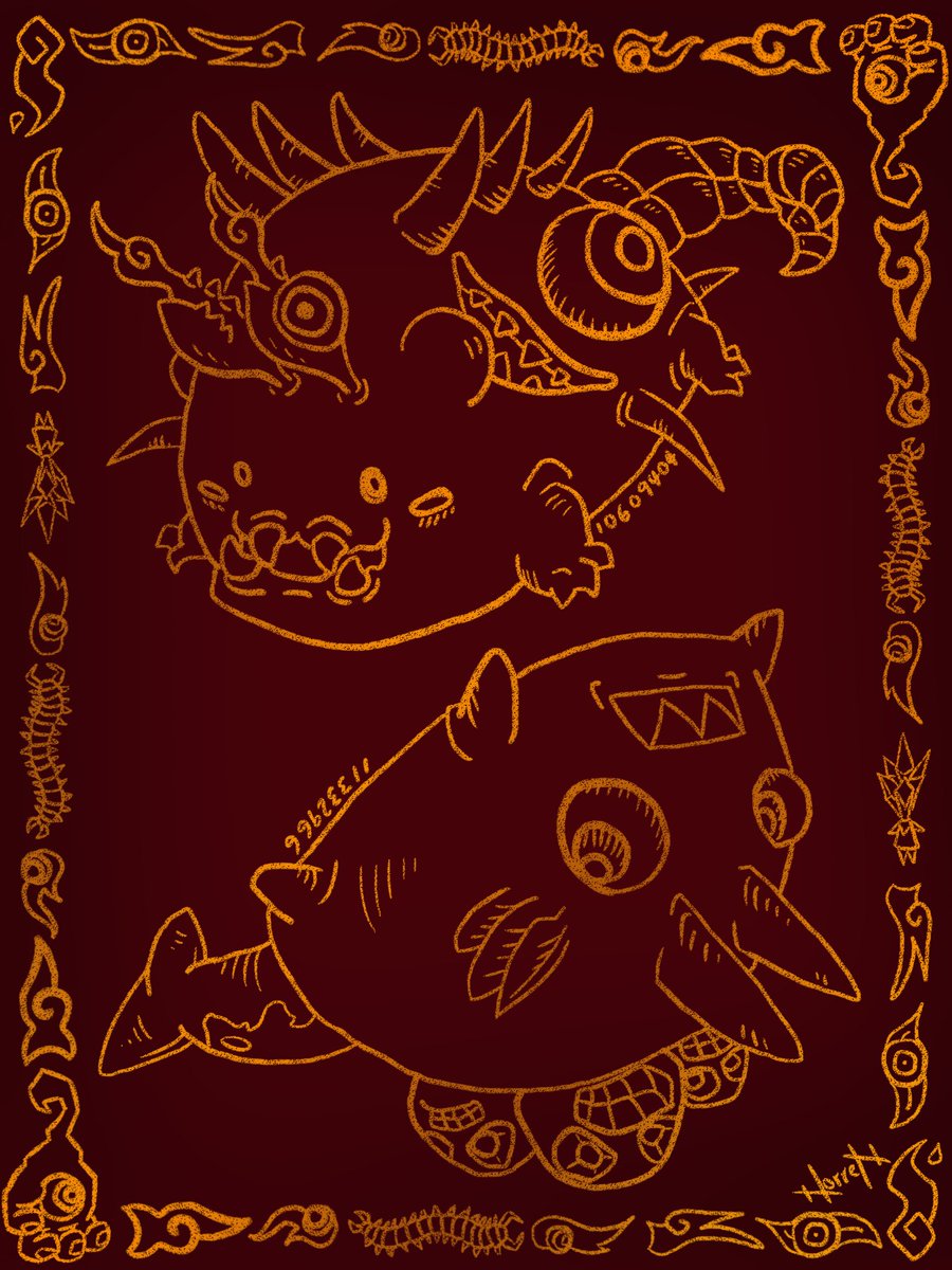 PapaNorren's tweet photo. Going a bit different for this @AxieInfinity halloween! Here's my take on an Axie Halloween card. Imagine printing this with gold embossing π€€ anyway, the Axies are not mine but are the two that I like on MP.
#axiehalloween2025 #axieart https://t.co/RqR11HPptW