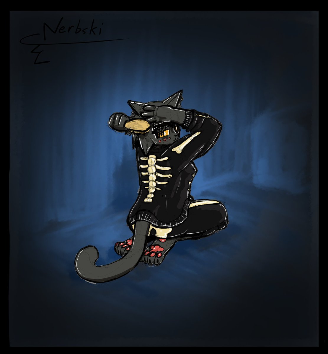 nerbski_'s tweet image. Skeleton cat Willo
#halloween #furry #blackcat #skeleton #hallows #willo